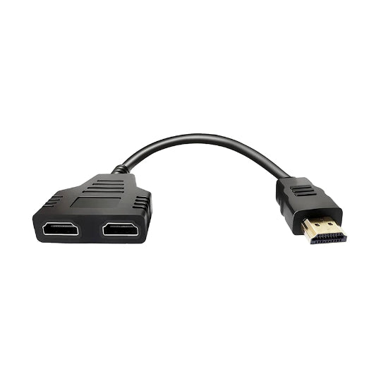 HDTV Splitter 2.54 cm HDMI Male to HDMI 2x Female 1080P Converter - Black