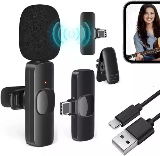 K8 Wireless Microphone Plug & Play USB-C For Android Smartphone  PC Tablet Type-C Connector