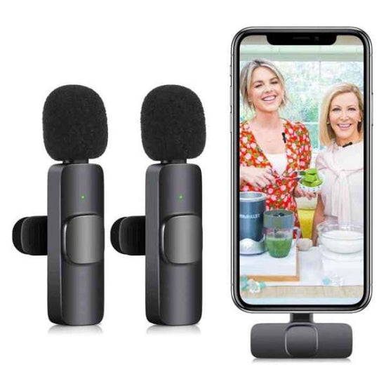 K9 Dual Wireless Microphone Plug and Play For iPhon-iPad, Mac Devices Lighting Connector