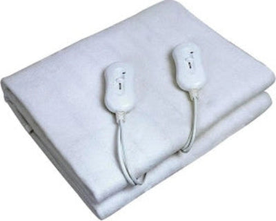 Silver Double Electric Blanket 2x60W 140×150cm White