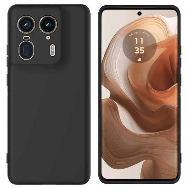 Premium Silicone Back Cover Case for Moto Edge 50 Ultra (Black)