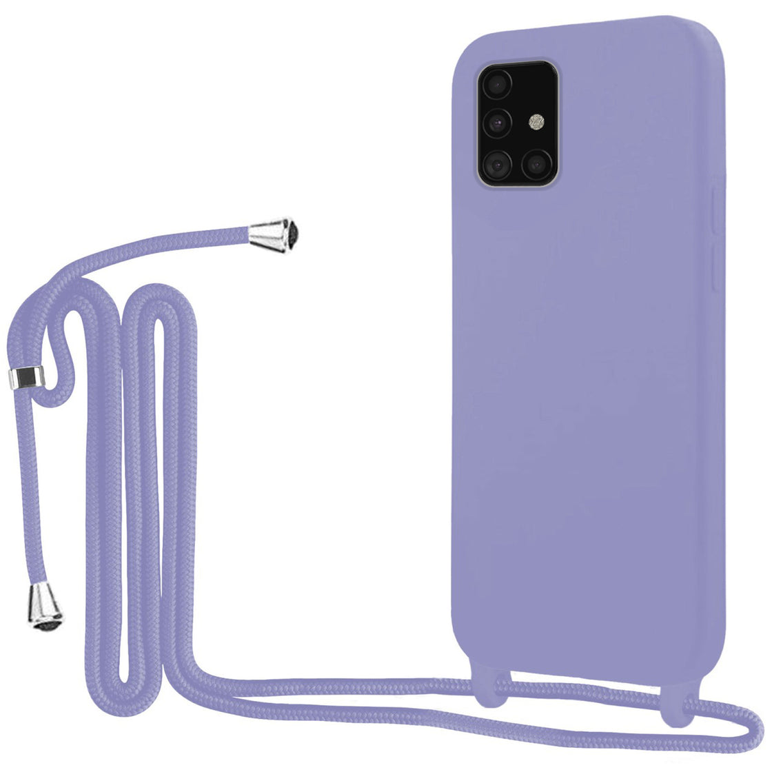 Premium Silicone Case With Cord for Sam A31 Purple 