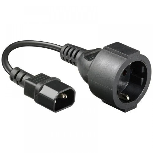 Power Cable Cord 0.15M External 3 Pin To Suko Black Ups Adapter Power Cable Black Cablexpert P/N( PC)SFC14M-01