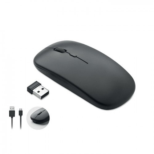 Rechargeable Wireless Mouse | USB Rechargeable Optical Mouse 2.4G (Black)