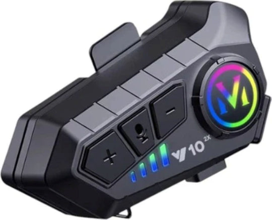 V10 2x Helmet Wireless Phone Connection for 2 People With Bluetooth In Black