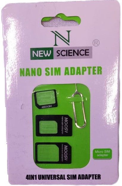 4 in 1 Nano SIM Card Adapter Converter Kit Nano to Micro, Nano to Regular, Micro to Regular Standard with SIM Extractor for All Mobile/Smartphone Devices