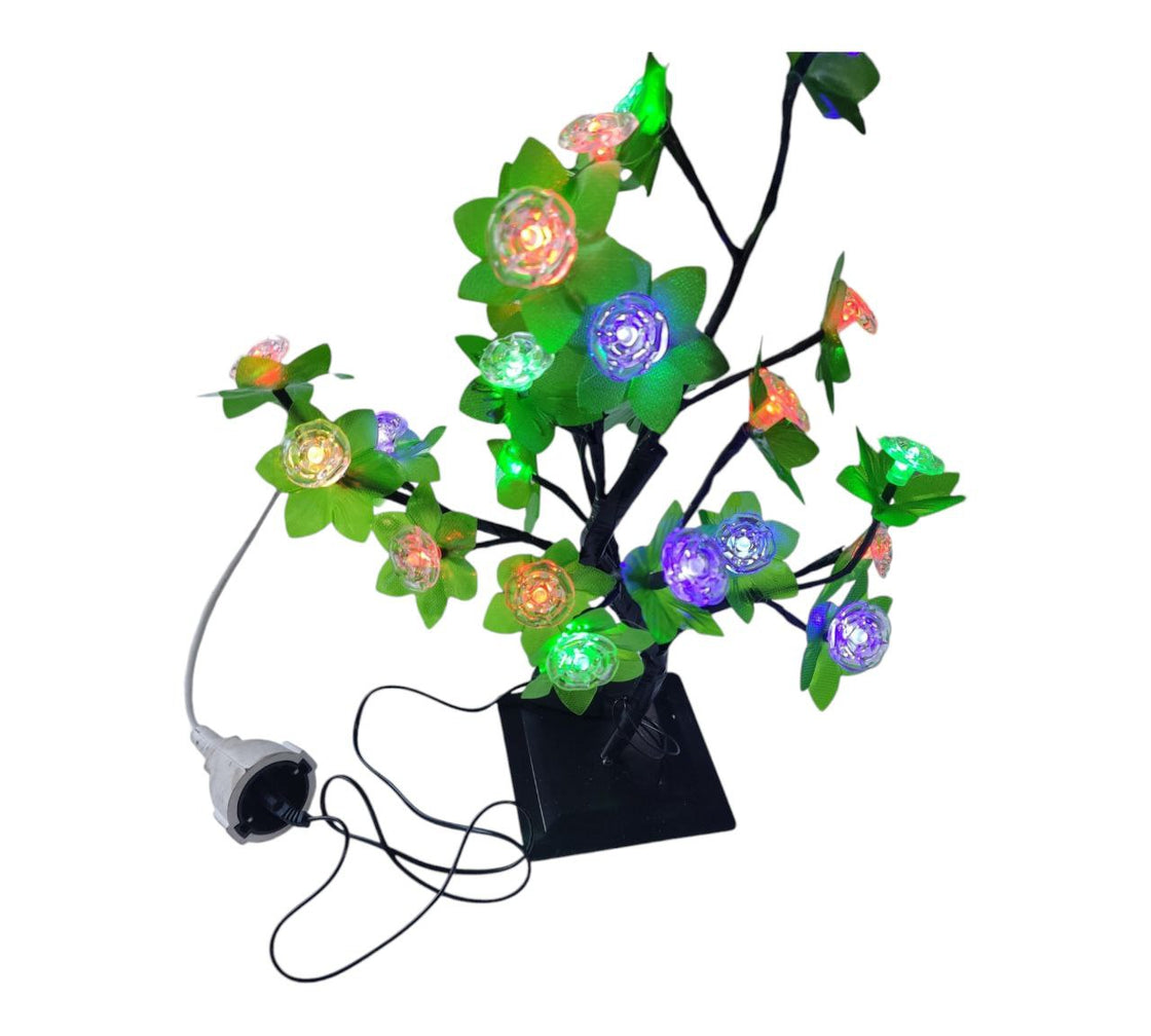 Decorative illuminated cherry tree with Led lights Multicolor 40cm high (Green)