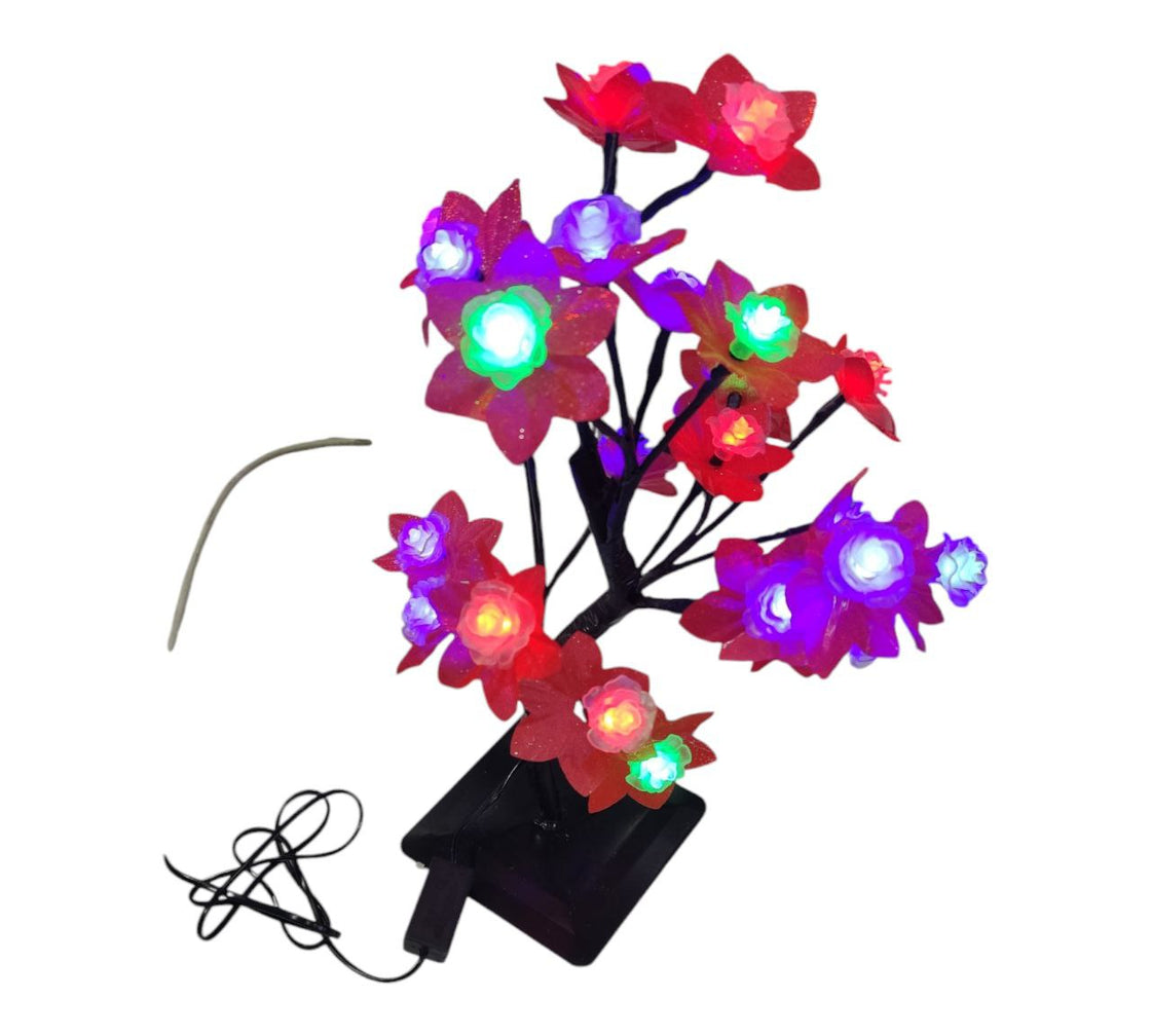 Decorative illuminated cherry tree with Led lights Multicolor 40cm high (Red)