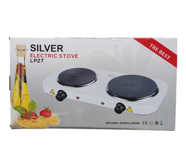 SILVER Electric stove with 2 burners electric stove LP27/LP27S