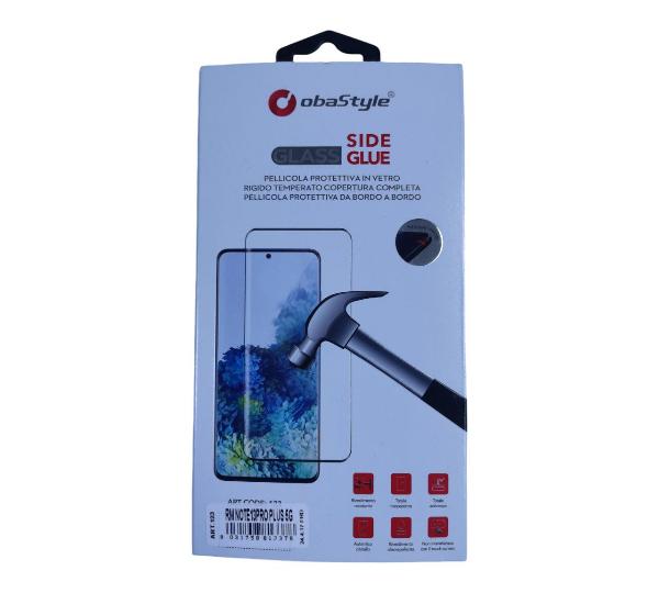 ObaStyle SIDE GLUE Screen Protector Mobile Phone Tempered Glass For Redmi Note 13 Pro Plus 5G Full Frame Round Black