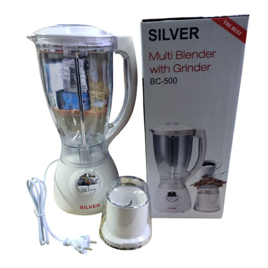 SILVER Multi-Blender With Grinder BC-500 | 500W | 2ltr Auto Clean (White)