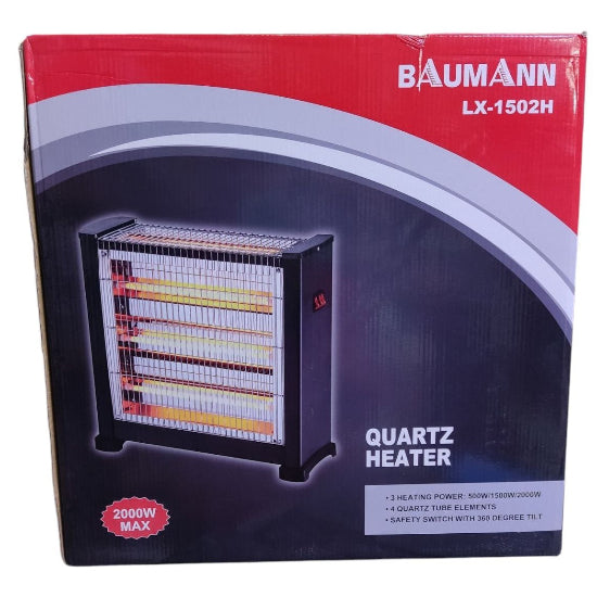 Baumann Quartz Heater 4 Tube  360 Degree Tilt LX-1502H 2000W