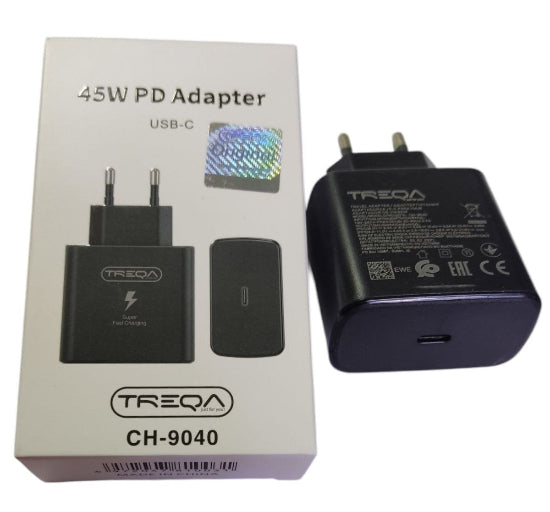 TREQA 45W PD ADAPTER USB-C CH-9040 (Black)