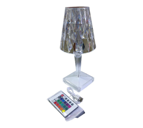 Rose Diamond Table Lamp Touch Sensor and Remote Control USB Charging Touch Lamp Rechargeable Battery White