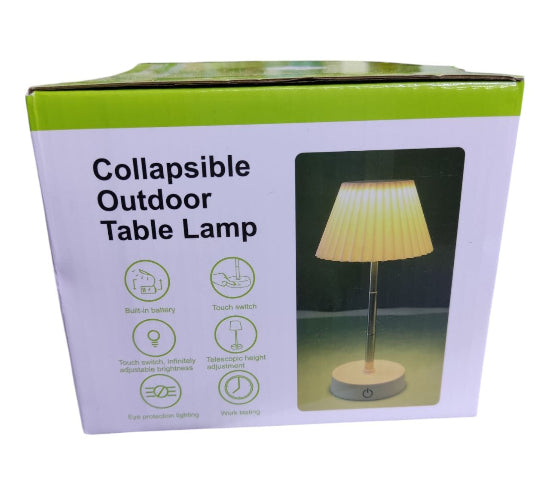 Collapsible Outdoor Table Lamp 11cm-28cm(H) x 14cm(Dia) SMD Bulb x 12 Telescope Pole Lithium-Battery 1200mah Rechargeable Battery