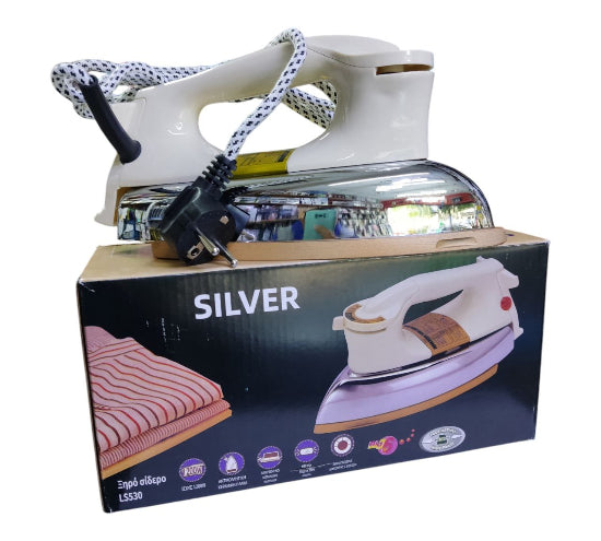 Iron Silver LS530 De-Luxe Automatic Iron Powerful Press Heavy Weight 1200W