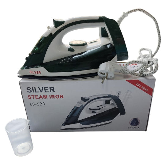 Silver Steam Iron LS-523 with 250ml Water Tank 2200W