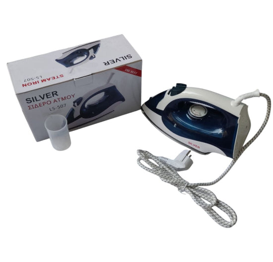 Silver Steam Iron LS-507 with 250ml Water Tank