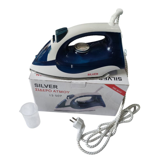 Silver Steam Iron LS-507 with 250ml Water Tank