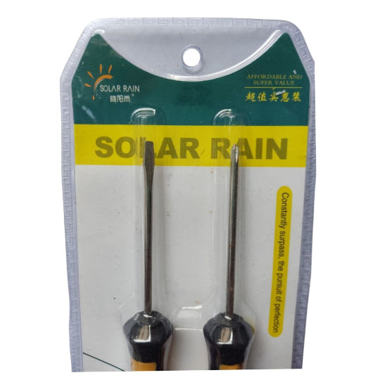 Solar Rain Screwdriver Portable Repair Hand Tools 2Pcs Set Screwdriver