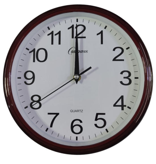 Round wall clock 25x25cm cherry wood 7672