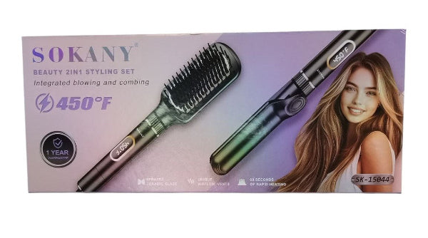 Sokany Beauty 2in1 Styling Set Integrated Blowing And Combing 450'F 60W SK-15044