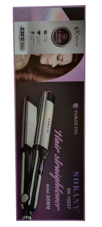 Hair Straightener Sokany 55W 230'c Max Wide 38mm SK-15027