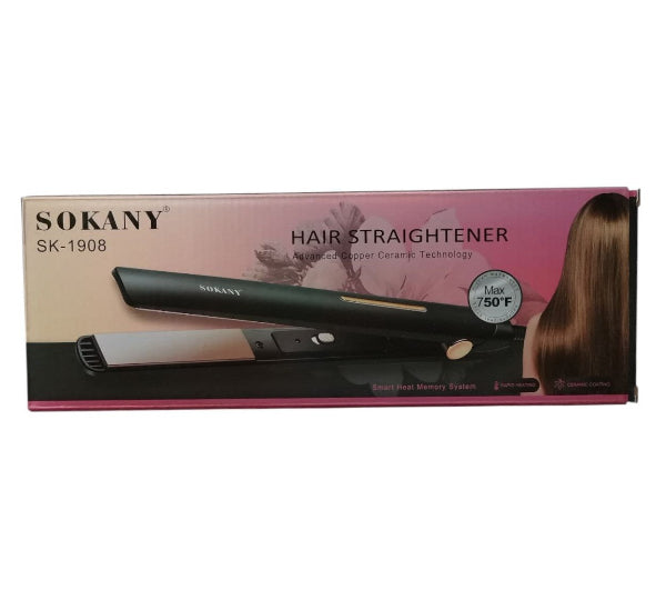 Professional Hair Straightener Sokany 50W 750'F Max SK-1908