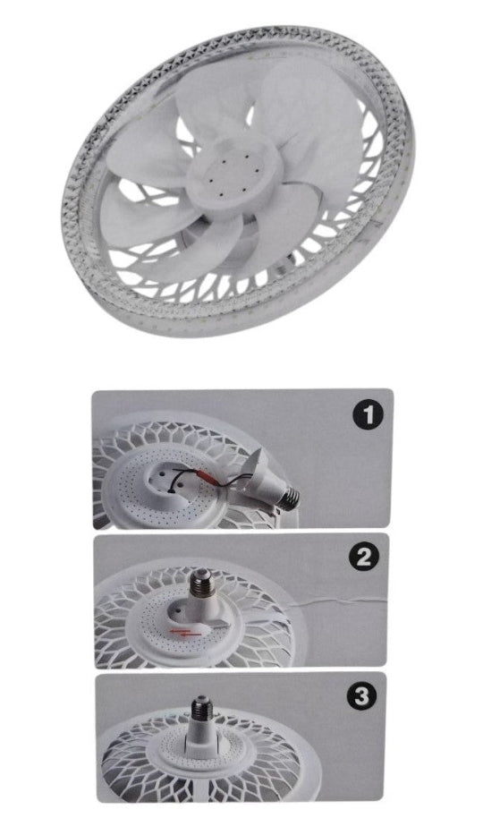 Rixme E27 60W Light Dimmable Ceiling Fan with Remote Control LED Light Bedroom Ceiling Lamp