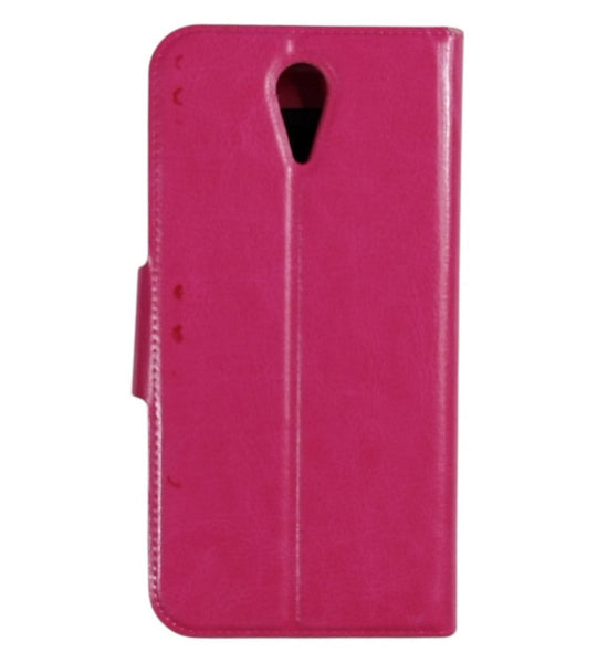 Book Stand Case with Window For HTC DESIRE 620 Hot Pink