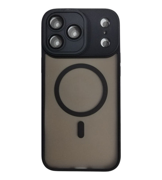 Magsafe Wireless Charge Magnetic Back Cover Case for-Iphone 17 Pro (Black)