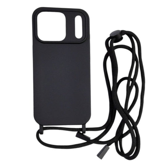 Tpu Silicone Back Cover Case Strap With Cord For iPhone 17 PRO MAX
