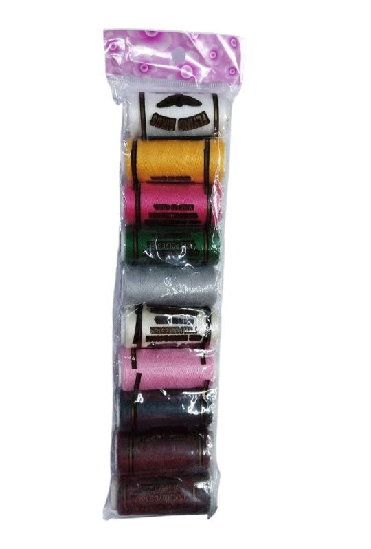 10pcs Mixed Color Sewing Thread Set for Hand & Machine Sewing Projects