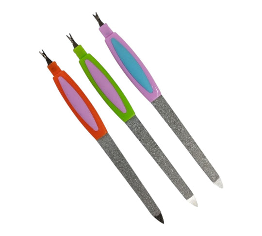 Wei Yi Mei Manicure Tool Set of 3 Metal Nail Files with 2 Sides