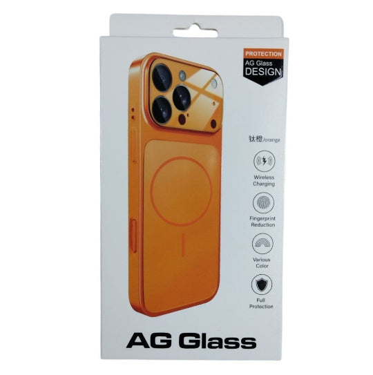 Protection Ag Glass Design Orange Frosted Glass MagSafe Case for Iphone 13 Pro Max