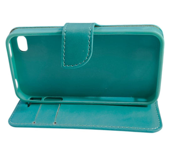Smart Book Cover Case For iPhone 4 /4s (Turquoise)