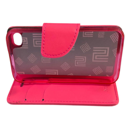 Smart Book Cover Case For iPhone 4 /4s Book Stand Wallet (Pink)