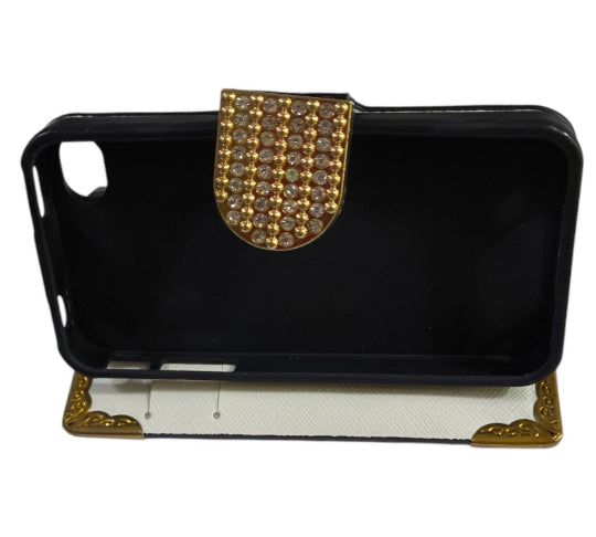 Design Smart Book Cover Case For iPhone 4 /4s Book Stand Wallet (Black)