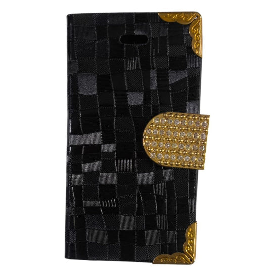 Design Smart Book Cover Case For iPhone 4 /4s Book Stand Wallet (Black)