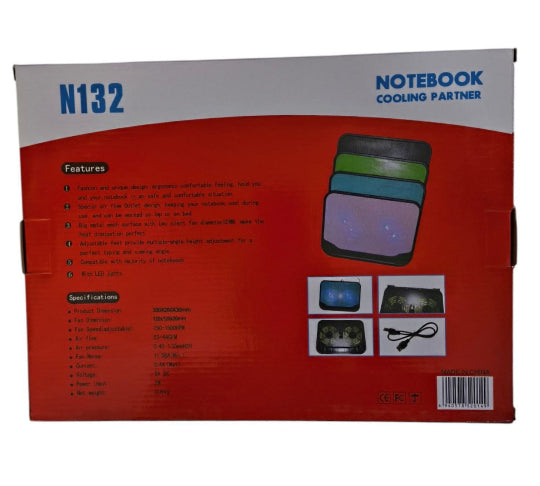 Cooling Pad with 2 fans for Laptop & Notebook Cooler Fan N132