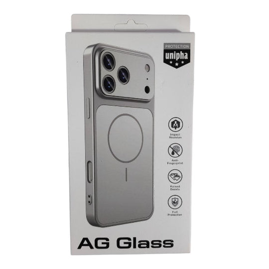 Unipha AG Glass Design Case MagSafe for Iphone 13 Pro Max (Silver)