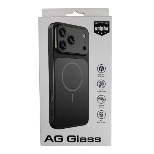 Unipha AG Glass Design Case MagSafe for Iphone 17 Pro (Black)