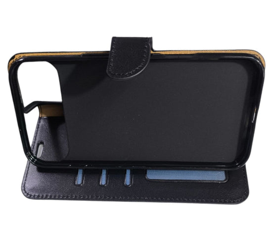 Fashion Book Cover Case For Iphone 17 Air Book Stand Wallet (Black)