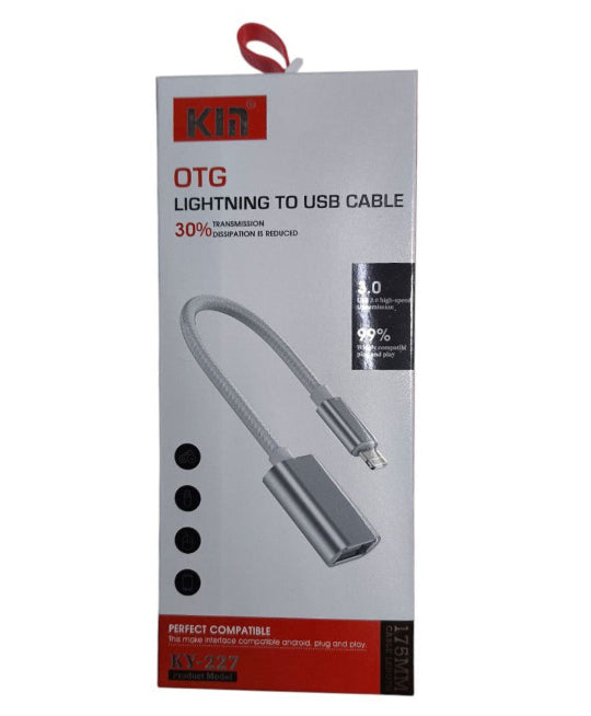 Km Otg Cable Lightning To Usb A Female 175mm KY-227