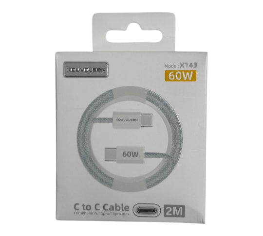 KOUVOLSEN 2m Type-C to Type-C Fast Charging Cable 60W (X143)