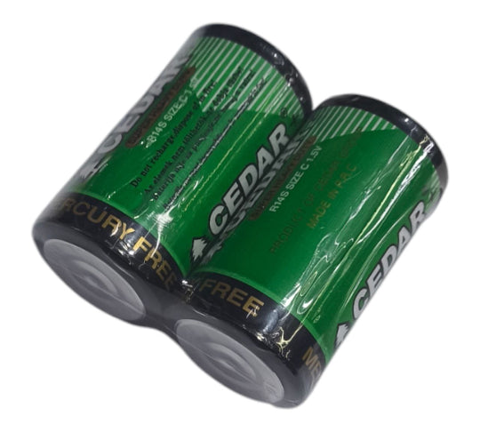 Cedar Battery Super Heavy Duty C Size R14 / R14s 1.5V 2Pcs