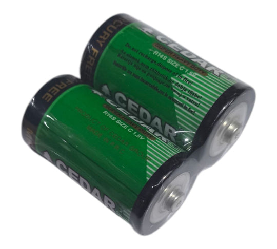 Cedar Battery Super Heavy Duty C Size R14 / R14s 1.5V 2Pcs