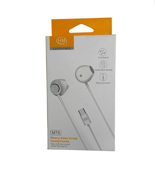 HM Type-c EarPhone In Ear Headphone M75 White