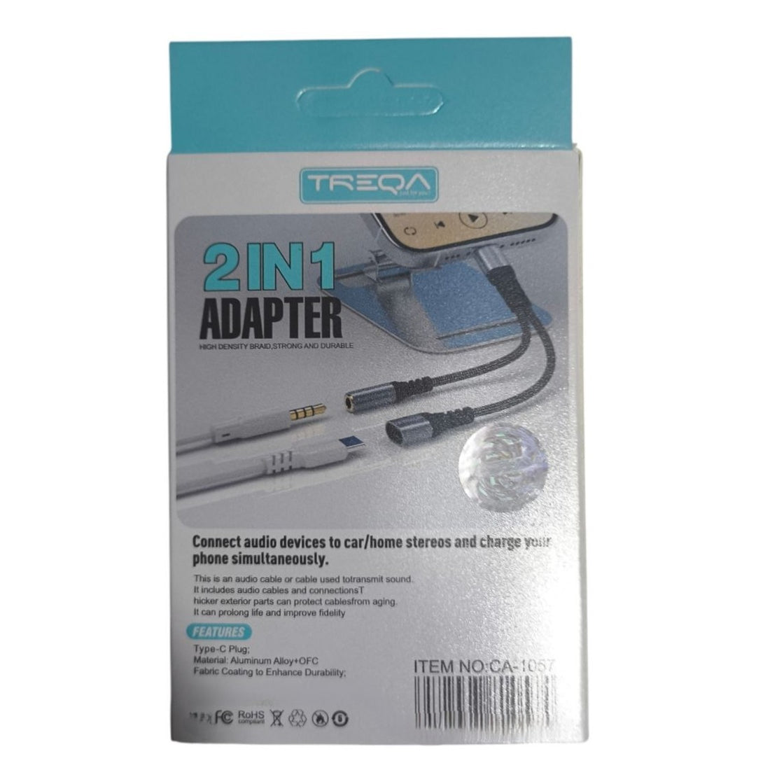 Treqa CA-1057 USB-C male to 3.5mm / USB-C Female converter