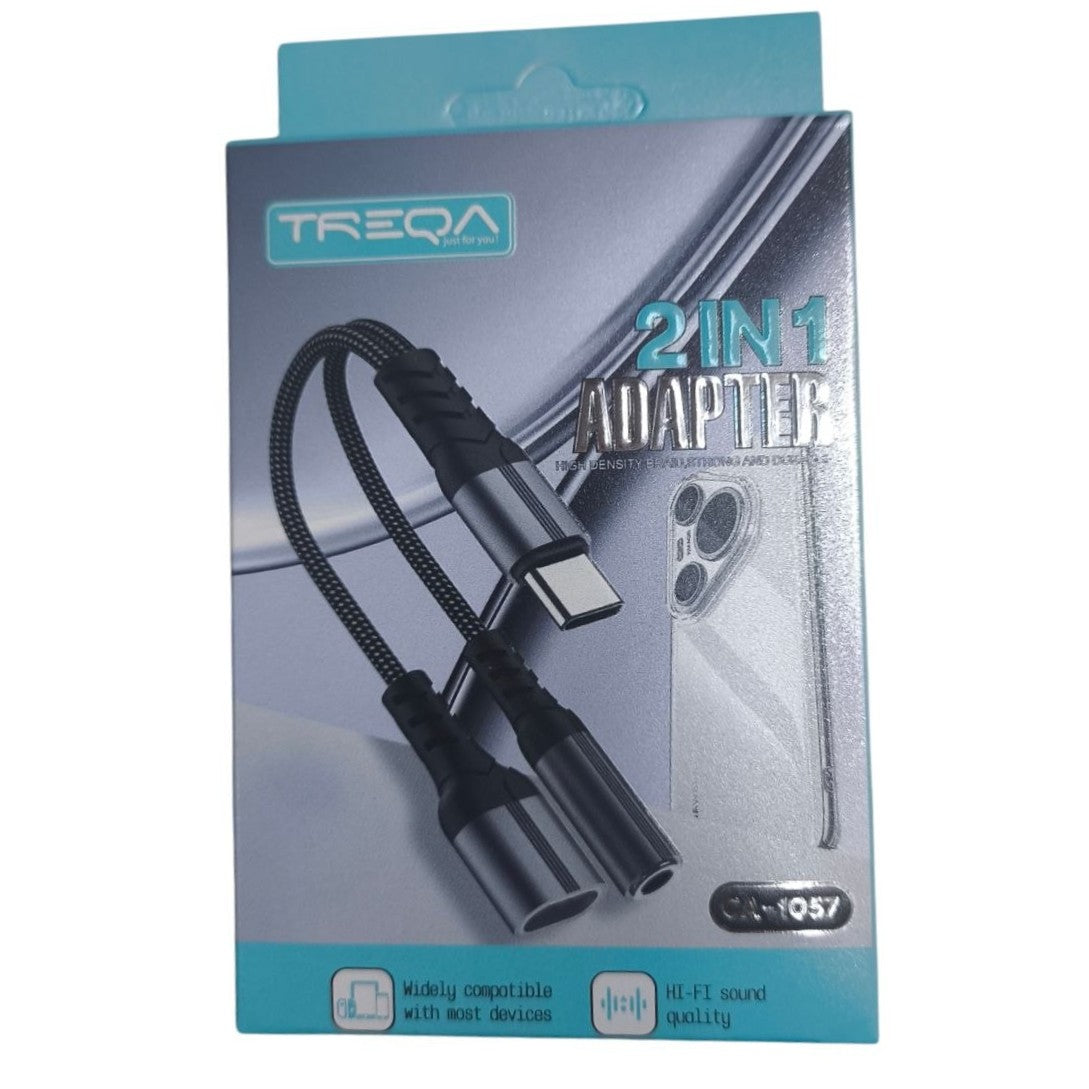 Treqa CA-1057 USB-C male to 3.5mm / USB-C Female converter